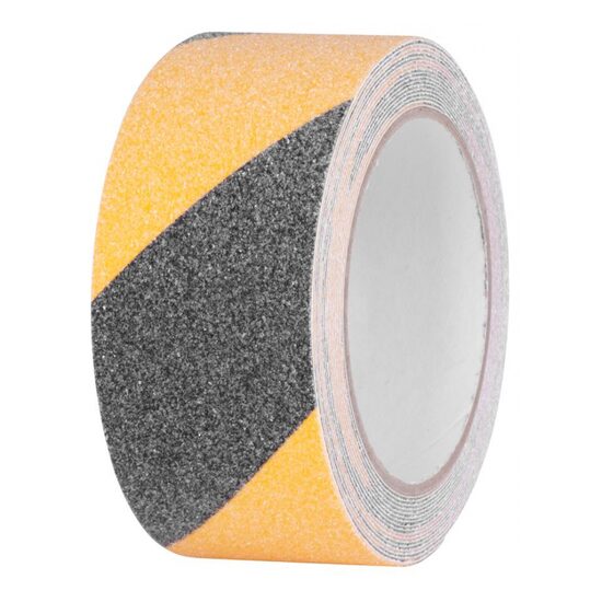 Csúszásgátló szalag, Strend Pro, öntapadó, extra tartós, 50 mm x 5 m, fekete és sárga
