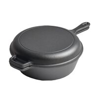 Öntöttvas fazék serpenyő fedővel, Perfect Home, 14x27 cm