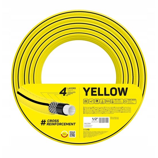 Kerti tömlő, Cellfast Yellow, 4 rétegű, 1/2'', 50 m