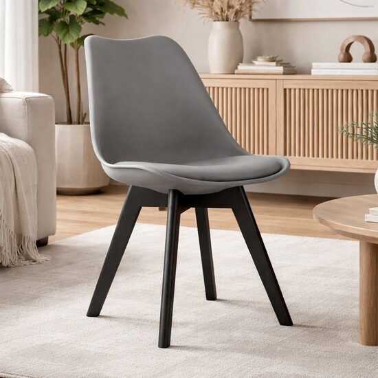 Skandináv stílusú szék, Artool, Mark, PP, fa, grafit és fekete, 49x55,5x82,5 cm