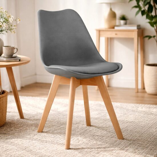 Skandináv stílusú szék, Artool, Mark, PP, fa, grafit, 49x43x82 cm