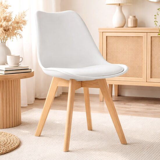 Skandináv stílusú szék, Artool, Mark, PP, fa, fehér, 49x43x82 cm