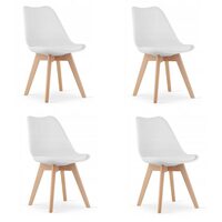 Szett 4db skandináv stílusú szék, Artool, Mark, PP, fa, fehér, 49x43x82 cm