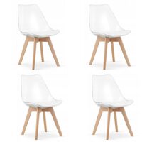 4 db skandináv stílusú szék készlet, Artool, Mark, PP, fa, átlátszó, 49x42x82,5 cm