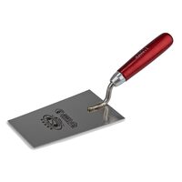 Rozsdamentes simító, Olejnik, trapéz, keskeny, 160 mm, klasszikus hegesztés, fa nyél, piros