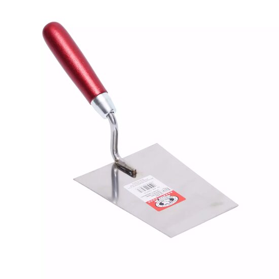 Rozsdamentes acél simító, Olejnik, trapéz, széles, 180 mm, klasszikus hegesztés, fa nyél, piros