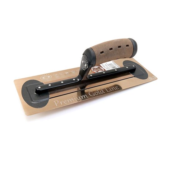 Glettvas acél simító, edzett, SuperFlex, természetes bőr nyél, 0,3 mm, 305x100 mm, Olejnik