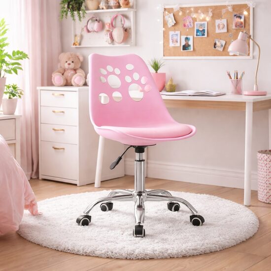 Irodai szék, Artool, Print, forgatható, PP, rózsaszín, 50x57x93,5 cm