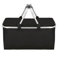 Piknikzsák/kosár, hőszigetelő, Springos, fekete, 47x28x40 cm