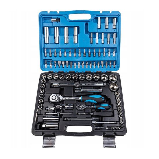 Dugókulcs és hegyek készlete, racsnis, adapterrel, 94 darab, Richmann