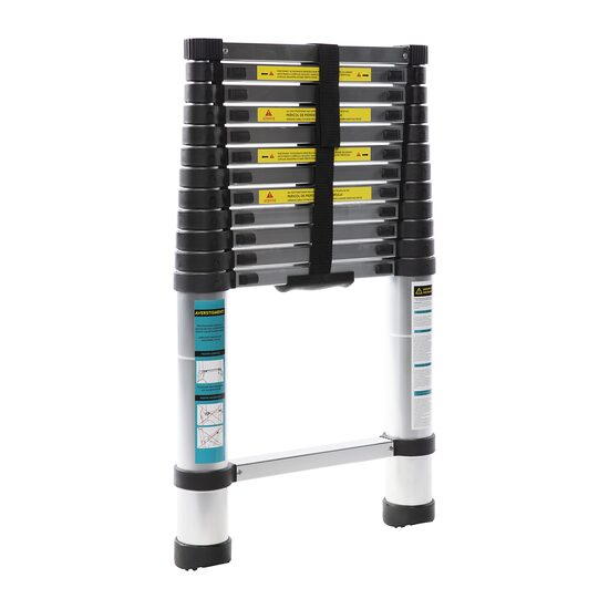 Alumínium teleszkópos létra, Detoolz, 13 lépcsős, 1 szekciós, max 150 kg, 0,8-3,8 m