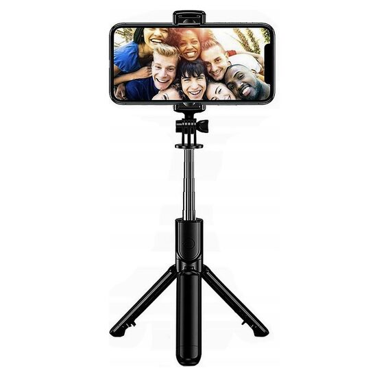 Selfie stick, állvány, Izoxis, teleszkópos, távirányítóval, bluetooth, 60 cm