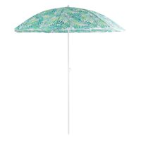 Strand esernyő, Strend Pro, fogantyús, levélmintás, zöld, 180 cm