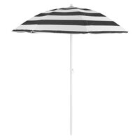 Strand esernyő, Strend Pro, dönthető, csíkos mintával, fekete-fehér, 180 cm