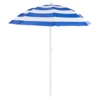 Strand esernyő, Strend Pro, dönthető, csíkos mintával, kék-fehér, 180 cm
