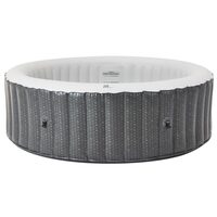 Jacuzzi medence, felfújható, kerek, pumpával és szűrővel, ponyvaburkolatú, szürke-fehér, 930 L, 6 személyes, 204x70 cm, MSpa