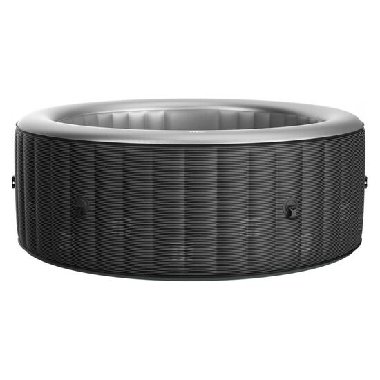 Jacuzzi medence, felfújható, kerek, pumpával és szűrővel, ponyva burkolat, LED lámpa, szürke-fehér, 930 L, 6 személyes, 204x70 cm, MSpa