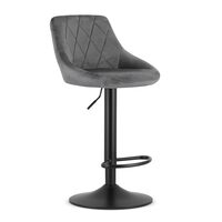 Scaun de bucatarie/bar, Artool, Kast, rotativ, catifea, gri si negru, 45.5x49x85-105 cm (3436_1)