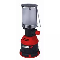 Kemping gázlámpa, turista, Dedra, rozsdamentes, piezo-elektromos gyújtás, 80 W