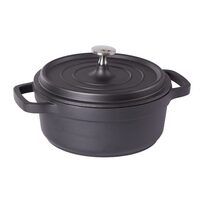 Alumínium edény fedővel, fekete, 2,2 L, 20 cm, Verk Group