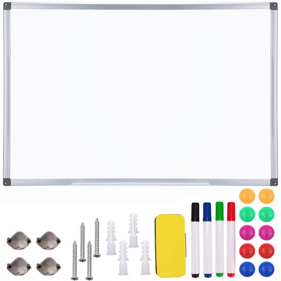 Száraz törlésű mágnestábla, Jumi, szivaccsal és jelölőkkel, 120x90 cm