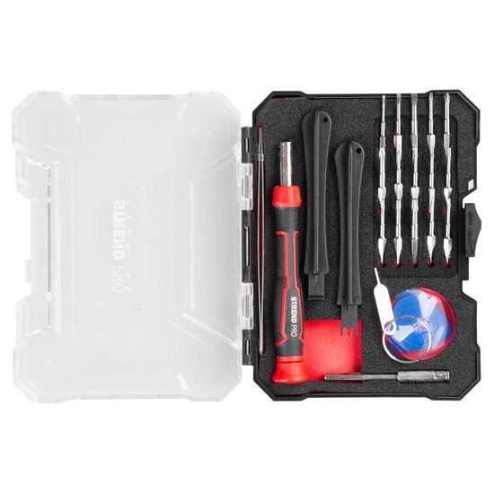 Szett hegyek, bitek, precíziós, csavarhúzóval, tartozékokkal, 23 db, 35 mm, Strend Pro Premium