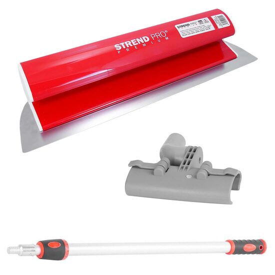 Glett lehúzó, rozsdamentes acél, 80 cm x 0,3 mm, adapter, teleszkópos nyél 0.8-1.4 m, Strend Pro