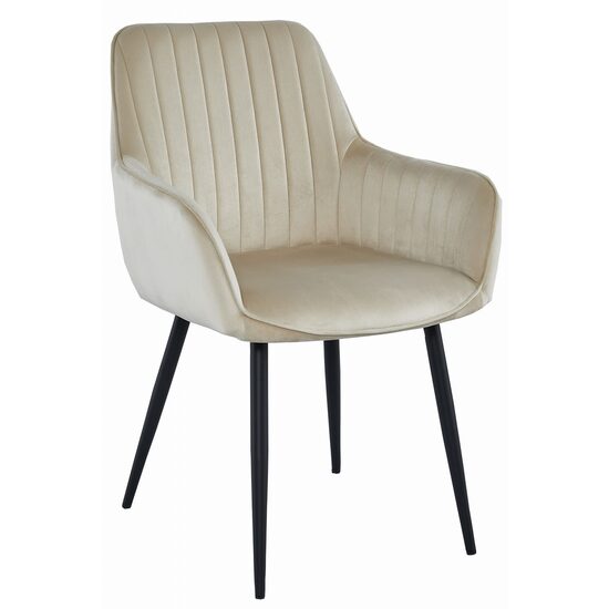 Scaun bucatarie/living, Artool, Solden, catifea, metal, bej si negru, 55x45.5x83.5 cm (3906_1)