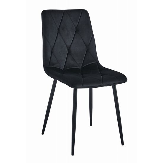 Konyha/nappali szék, Artool, Libra, bársony, fém, fekete, 44x40x88,5 cm