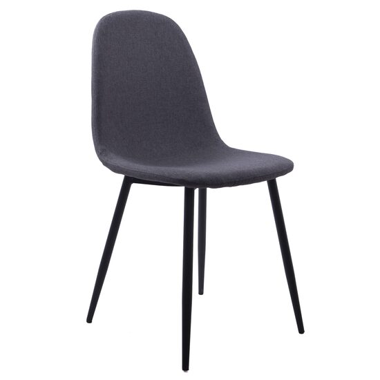 Konyha/nappali szék, Artool, Dart, bársony, fém, szürke és fekete, 43x39x87 cm