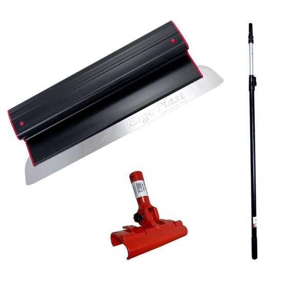 Glett lehúzó, rozsdamentes acél, 40 cm x 0,3 mm, adapter, teleszkópos nyél 1.2-2.2 m, Ergoplast