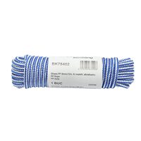 PP kötél, fonott, fehér és kék, 8 mm, 10 m, Breckner Németország