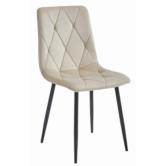 Konyha/nappali szék, Artool, Libra, bársony, fém, bézs és fekete, 44x40x88,5 cm