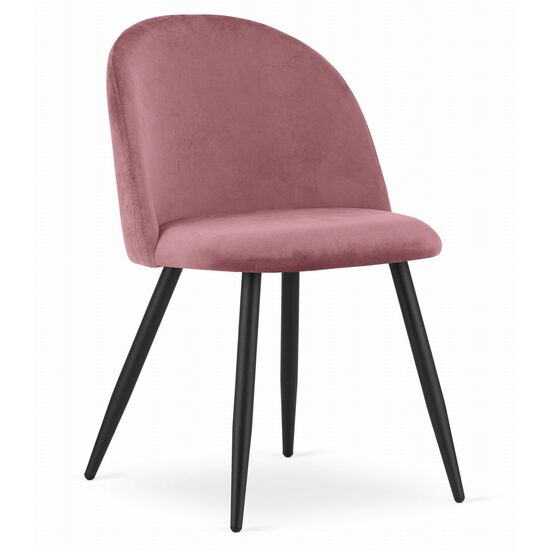 Konyha/nappali szék, Artool, Bello, bársony, fém, rózsaszín, 46x42,5x76,5 cm