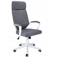 Irodai szék, Jumi, forgatható, billenő funkciós, textil, szürke-fehér, max 120 kg, 64x65x111-120 cm
