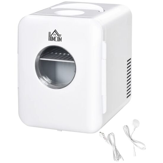 Turista hűtőszekrény, mini, 12V/220V, fehér, 4 L, 25,8x20,5x26,3 cm