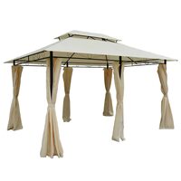Kerti/teraszos pavilon/pavilon, fémvázas, függönyös, krémszínű, 4x3x2,65 m