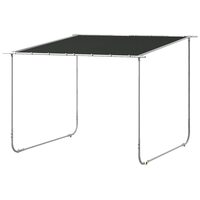 Kerti/teraszos pavilon, kerekekkel, fém kerettel, összecsukható, fekete, 3,02x3,02x2,5 m