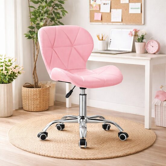 Irodai szék, Artool, Avola, forgó, ökológiai bőr, rózsaszín, 53,5x55,5x73,5-84,5 cm