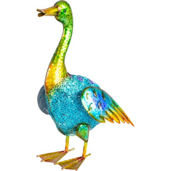 Kerti dekoráció, MagicHome, metál, színes kacsa, 27,5x15x47,5 cm