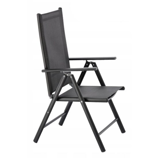 Kerti szék, összecsukható, alumínium, szürke, 65x55x104, Chomik