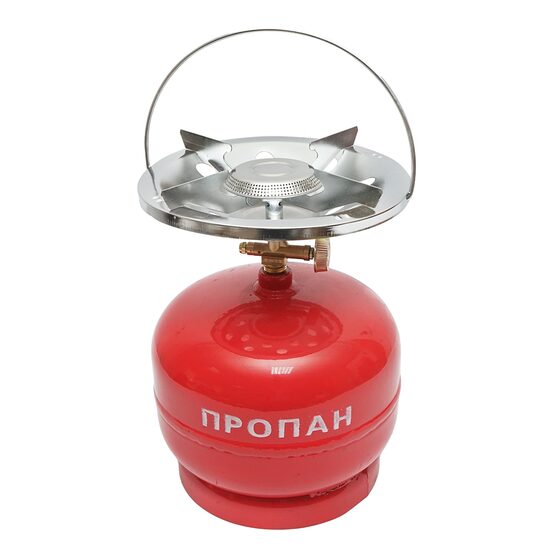 Kempingtűzhely, hordozható, egyégős, hengeres, LPG, 2 kg