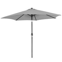 Kerti/terasz esernyő LED-del, hajtókar, Chomik, szürke, 300 cm