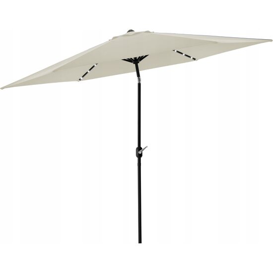 Dönthető kerti/terasz esernyő, LED, hajtókar, Chomik, bézs, 300 cm