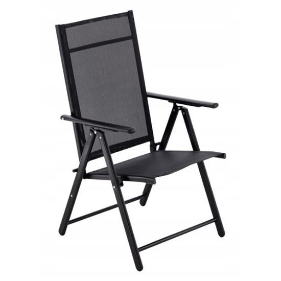 2db kerti/teraszos szett, összecsukható, acél, fekete, 60x58x100 cm, Chomik