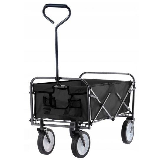 Kerti kocsi, összecsukható, Chomik, fekete, max 70 kg, 116x54x90 cm