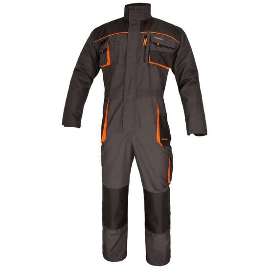 Munkaoverall, magas gallérral, grafit és narancssárga, M-es méret, ART.MAS