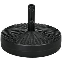 Állvány esernyőhöz 38-48 mm, kerek, HDPE és acél, rattan utánzat, fekete, 51x36 cm