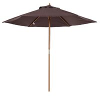 Kerti/terasz esernyő, fa oszlop, barna, 250 cm