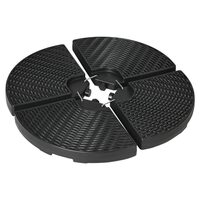 Esernyőtartó banáncsatlakozóval, 4 elemes készlet, HDPE, fekete, 100x8 cm
